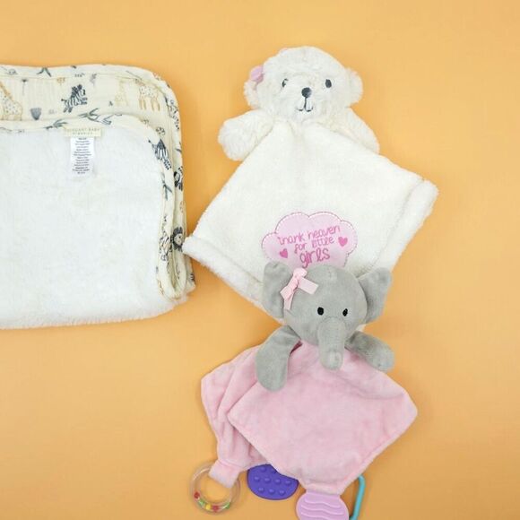 3 Lovey Elegant Baby Organics Blankie - Bear Baby Gear - Elephant Modern Baby - Picture 2 of 12